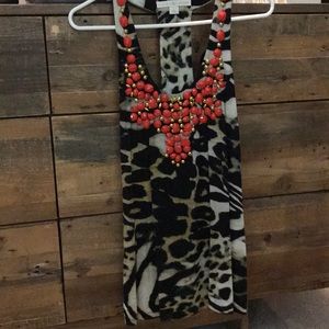 Tank top with beading